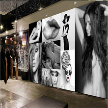 Beibehang-murales de papel tapiz personalizados en cualquier tamaño, papel de pared europeo y americano, sexy, blanco y negro 2024 - compra barato