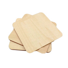 5pcs 100mm 4inch Unfinished Blank Wood Squares Slices DIY Coaster Craft for Painting Writing DIY Wood Burning Arts Craft 2024 - buy cheap