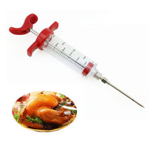 5 Stainless Steel Needles Spice Syringe Set BBQ Meat Flavor Injector Kithen Cooking Sauce Marinade Syringe Accessories 2024 - buy cheap