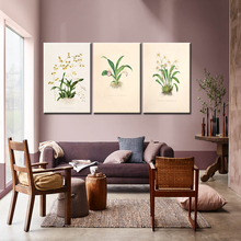 Decoración de pared simple arte Retro lienzo de pintura pósteres con flores y huellas de pared para sala de envío de la gota 2024 - compra barato