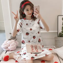 Pregnant Women Breastfeeding Pajamas Printed Strawberry Maternity Sleepwear Loose Irregular Pregnant Women Nursing Nightdress 2024 - buy cheap