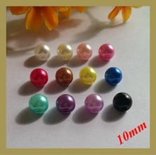 (can choose the colors) wedding dress pearl button 100pcs 10mm side hole 12color Plastic pearl decorative buttons clothes sewing 2024 - buy cheap