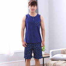 Summer Mens Pajamas Sexy Lingerie Men Sleepwear 100% Cotton Pijama Hombre Pajama Sets Men Home Clothing Night Shirt+ Pants 4XL 2024 - buy cheap