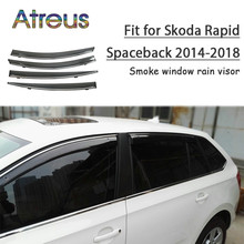 Atreus 1 conjunto abs para 2018 2017 2016-2014 skoda spaceback rápida acessórios do carro ventilação defletores de sol guarda janela fumaça chuva viseira 2024 - compre barato