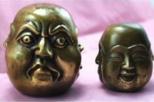 2 pc Holy Rare Carved 4 face copper Buddha head statue Free shipping 2024 - buy cheap