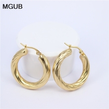 MGUB Big Earrings New Trendy Gold color Hoop Earrings Jewelry Wholesale Round Large Size Hoop Earrings For Women LHEH74 2024 - buy cheap