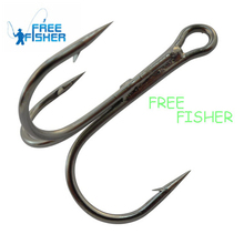 4# 100 pcs/lot Fishhooks Black High Carbon Steel Fishing Triple Hooks Round Bent Treble Hook Set 2024 - buy cheap