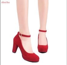 Spring Shoes Woman Women's High Heels Sexy Flock Women Pumps Bride Party Thin Heel Pointed Toe Comfortable women shoes 2024 - buy cheap