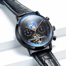 Brand Men Watches Automatic Mechanical Watch Tourbillon Sport Clock Leather Casual Business Retro Wristwatch Relojes Hombre 2024 - buy cheap