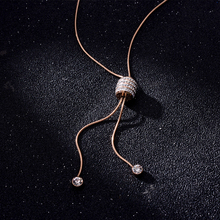Yun ruo colar chique com pingente de borla, joia feminina de aço de titânio e ouro rosa, hipoalergênico 2024 - compre barato