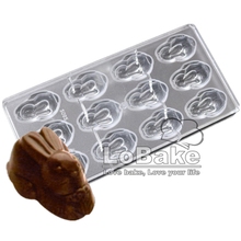 Herramientas de fondant para chocolate, 12 cavidades, grado alimenticio, duradero, conejo, forma de animal 2024 - compra barato