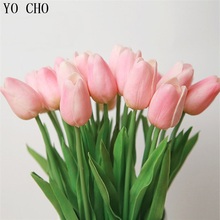 YO CHO 31 шт./лот, тюльпан, искусственная кожа, мини тюльпан, цветок, настоящее прикосновение, для дома, свадьбы, декоративные цветы, букет для невесты, искусственные цветы, сделай сам 2024 - купить недорого