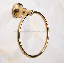Роскошные латунные золотые кольца для полотенец, держатель для полотенец, банное полотенце, аксессуары для ванной комнаты Kba883 2024 - купить недорого