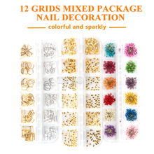 1set /lot Metallic 3D Nail Art Decoration Studs Pearl Dried Flower Rhinestone Chain Tips Mixed Kit Set 2024 - buy cheap