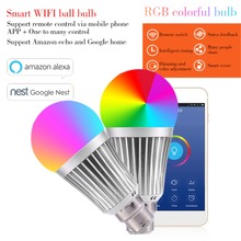 Smart WiFi Bulb Color Changing Bulb Remote Control Dimmable 7W E27 B22 RGBW LED Lamps WiFi Smart Lamp APP Work Fpr Google Home 2024 - buy cheap