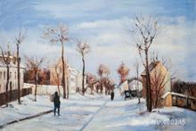 Rua na Neve, louveciennes art by camille pissarro pinturas sobre tela pintados à mão-de alta qualidade 2024 - compre barato