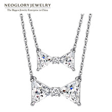 Neoglory White Zircon Butterfly Multilayer Necklaces For Women Wedding Bridal Jewelry Trendy Gifts 2020 New Brand P1 2024 - buy cheap