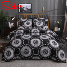 Sisher Classic Black Geometric Print Duvet Cover Set Bedding Sets Luxury Bed Linen Size Single Double Queen King 2024 - buy cheap