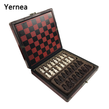 Yernea Antique Chess Set Of Chess Wooden Coffee Table Antique Miniature Chess Board Chess Pieces Set Retro Style Lifelike 2024 - buy cheap
