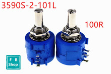 Resistor ajustável do potenciômetro do ohm da resistência 100r de 1 pces 3590s-2-101l 2024 - compre barato