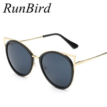 RunBird Metal Cat Eye Sunglasses Women Vintage Summer Style Round Metal Sun Glasses for Women Mirror Shades Oculos Points R418 2024 - buy cheap