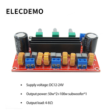 Módulo de amplificador de potência digital tpa3116d2, placa amplificadora de alta potência de 2.1 canais 2*50w + 100w, módulo de placa de amplificador de alta potência 12v24v 2024 - compre barato