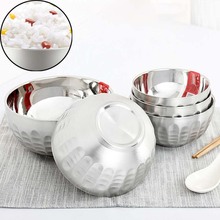 Rice Bowl Salad Tray Ware Stainless Steel Bowl Heat-resistant Container Food Grade Tableware Smooth Tough Skid-proof Dinnerware 2024 - buy cheap