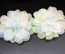 50pcs of Tie Dye Over the Rainbow Organza DIY flower Hair bow supplies 80mm braidsmaid chiffon deco 2024 - buy cheap