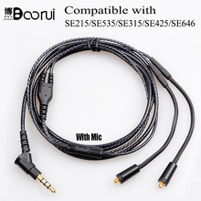 Boorui Upgrade Gold Plated MMCX Cable Detachable video  Cable with mic for SE215 SE315 SE425 SE535 SE846 UE900  bass earphones 2024 - buy cheap