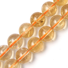 round yellow citrine stone beads natural gemstone beads DIY loose beads for jewelry making strand 15" wholesale ! 2024 - buy cheap