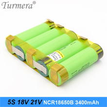 Turmera NEW 18650 battery 3400mah ncr18650b 18v 21v battery Pack for screwdriver battery weld soldering strip customize battery 2024 - buy cheap