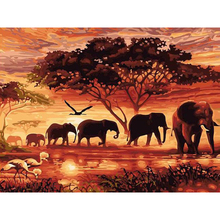 Mosaico 5d diy arte bordado diamante pintura de diamante elefantes africanos imitação de diamante para casamento bordado presente de ano novo 2024 - compre barato