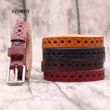 women belt good soft leather belts real leather hollow out pin buckle belt woman thin woman genuine leather belts for jeans 2024 - buy cheap