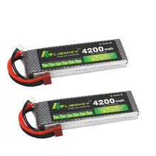 Limskey-bateria de 7.4 v, 4200 mah, 2s lipo, com plug t/xt60, para rc, avião, helicóptero, 7.4 v, 4200 mah, 2s, bateria lipo 2024 - compre barato