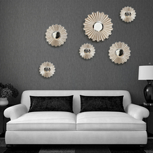 Adesivo de parede de luxo moderno 3d, acessórios de decoração de parede para sala de estar, sala de tv, formato redondo, artesanato em resina 2024 - compre barato