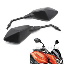 1 пара, черные алюминиевые мотоциклетные зеркала заднего вида для Kawasaki Z750 Honda Yamaha ATV, бесплатная доставка 2024 - купить недорого