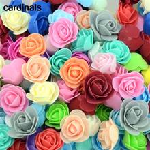 50PCS/Lot Artificial Mini PE Foam Rose Flower Head Handmade DIY Wedding Home Decoration DIY Scrapbooking Fake Flower Kiss Ball 2024 - купить недорого