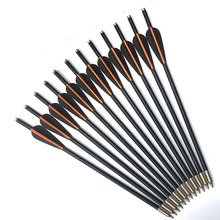 12pcs 13.5inch OD8mm Crossbow Bolts Fiberglass Arrows Replaceable Field Point Flat Nock With 3"vanes Feather for Archery Hunting 2024 - buy cheap