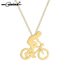 Cxwind Man's Gothic Rider Charm Bicycle Pendants & Necklaces Stainless Steel Bike Sports Pendant Necklace Chain Jewelry 2024 - buy cheap