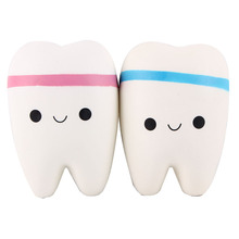 Squishy Toy Kawaii Adorable Teeth Soft Slow Rising Jumbo Squeeze Antistress Toy Cell Phone Pendant Funny Novelty Gag Toys 2024 - buy cheap