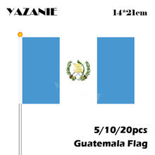 Yazanie-bandeiras nacionais 14*21cm, 5/peças, guatemala, ondas manuais, bandeiras pequenas de poliéster, países, #8, bola de segurança, melhores bandeiras nacionais 2024 - compre barato