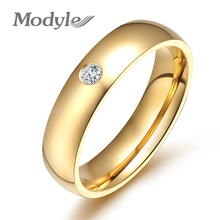 Модные обручальные кольца Modyle для женщин, кольца из нержавеющей стали с фианитом, высокое качество, золотистое кольцо, ювелирные изделия 2024 - купить недорого
