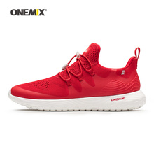 Onemix-Zapatillas de correr para hombre, de malla roja, transpirables, de diseñador, para correr, deportes al aire libre, caminar, Tenis 2024 - compra barato