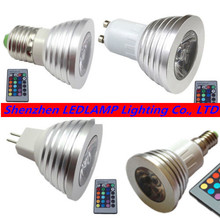 3W RGB LED Bulb Spot Light GU10 MR16 B22 E14 E27 LED RGB Spotlight RGB Spot Light 16 color change lamp 85-265V with Remoter 2024 - buy cheap