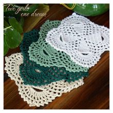 30pcs/lot Desk Accessories Decor Handmade  Crocheted Doilies 13cm Colorful flower Placemat Vintage Look Coaster For Wedding Gift 2024 - buy cheap