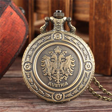 YISUYA Russian National Emblem Pocket Watch Quartz Vintage Double-headed Eagle Watch Neckalce Chain Unique Gift relogio de bolso 2024 - buy cheap