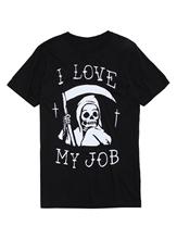 Eu amo meu trabalho camiseta unisex gráfico estético grunge camisetas vintage tumblr algodão horror dia das bruxas camiseta 2024 - compre barato