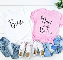 Bride maid of honor t-shirt Romantic wedding clothes fashion pretty cotton gift tees bridesmaid team tops casual quality tshirt 2024 - buy cheap