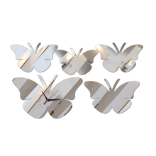 new acrylic quartz wall clocks living room child real stickers clock mirror five butterfly home decoration wall sticker 2024 - buy cheap