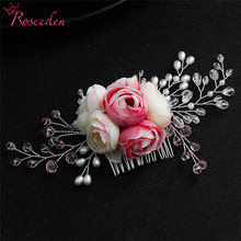 Fashion Bride Flower Hair Combs Bridesmaid Floral Wedding Women Girls Headpiece Jewelry Accessories Handmade RE3271 2024 - buy cheap